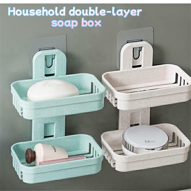 Soap Dish Draining - Wall Mounted Double Layer Soap Dish