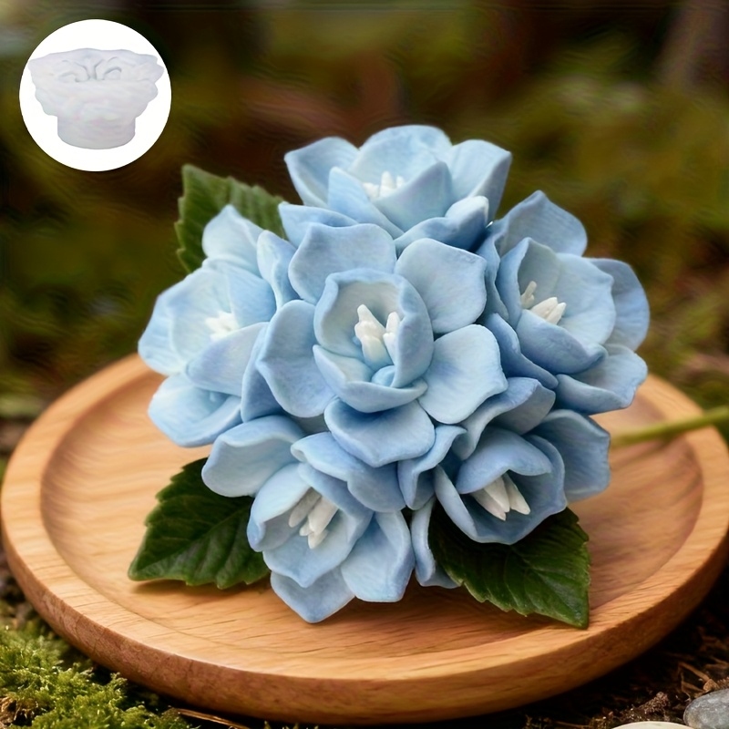 Soap Making Organic - 1 Hydrangea Candle Silicone Mold，Suitable for