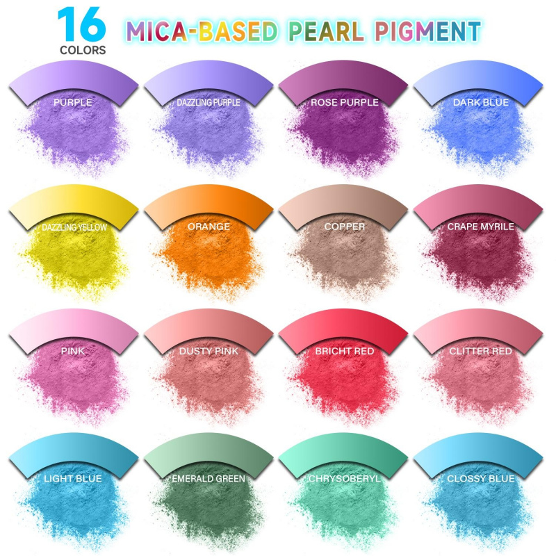 Oxide Pigment Soap - 16Color Mica Powder Set，Per Pack1Grams of