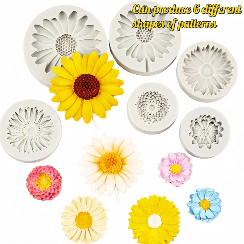 6 Pieces，Sunflower Daisy Silic - Soap Making Organic 评论和价格