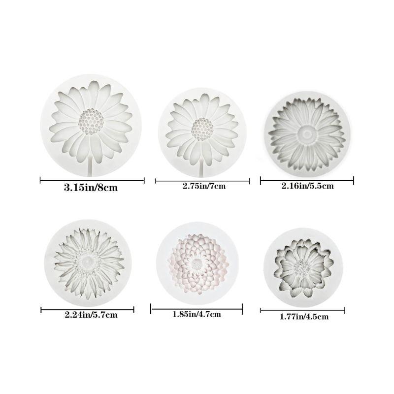 6 Pieces，Sunflower Daisy Silic - Soap Making Organic 评论和价格