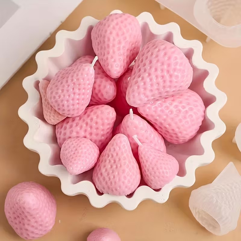 Strawberry Silicone Candle Mol - Soap Making Organic 评论和价格