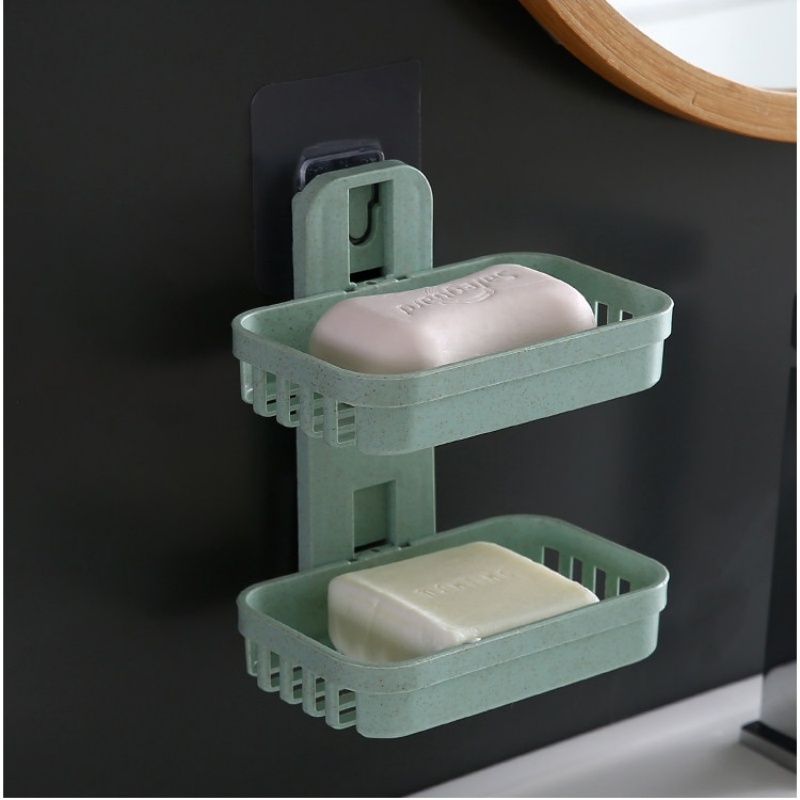 Wall Mounted Double Layer Soap - Soap Dish Draining 评论和价格