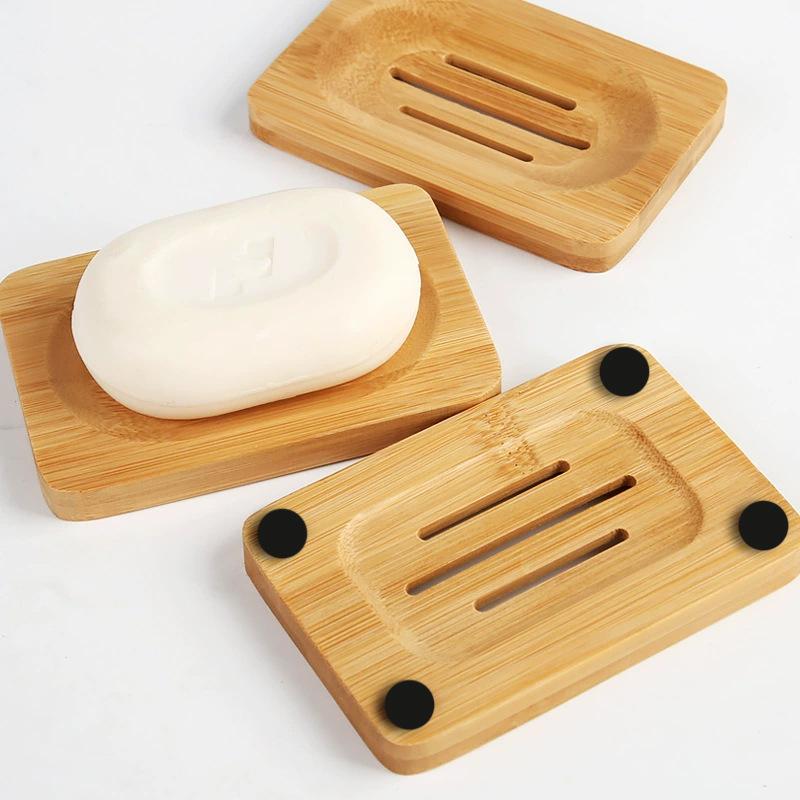 Natural Bamboo Soap Dish 1Pcs  - Soap Dish Draining 评论和价格