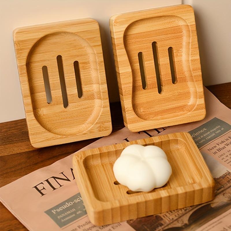 Natural Bamboo Soap Dish 1Pcs  - Soap Dish Draining 评论和价格