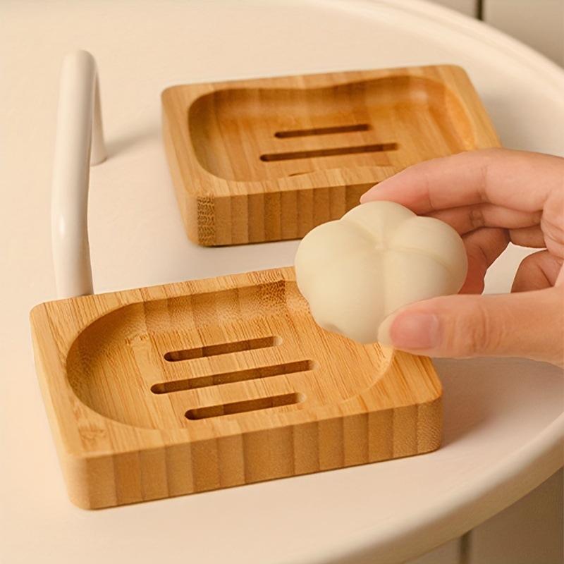 Natural Bamboo Soap Dish 1Pcs  - Soap Dish Draining 评论和价格