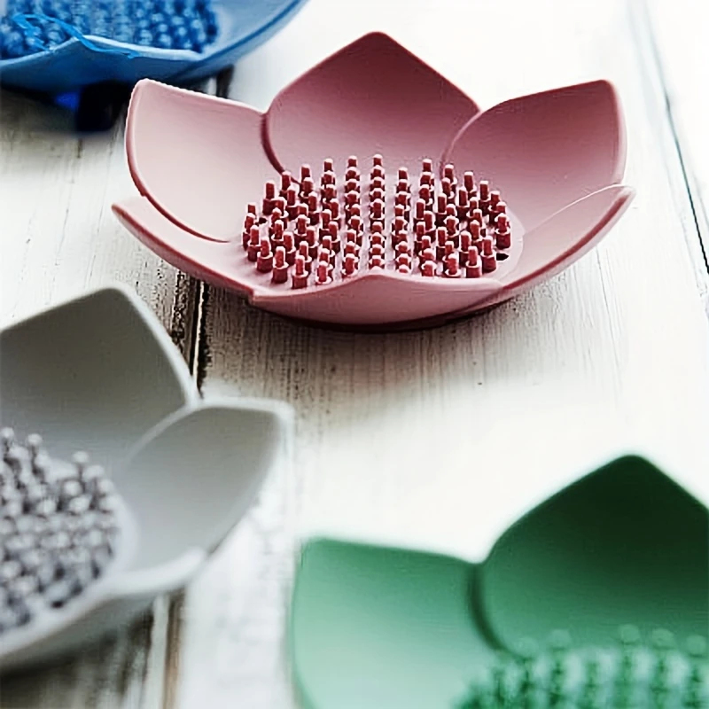 1pcs Bathroom Soap Box Lotus D - Soap Dish Draining 评论和价格