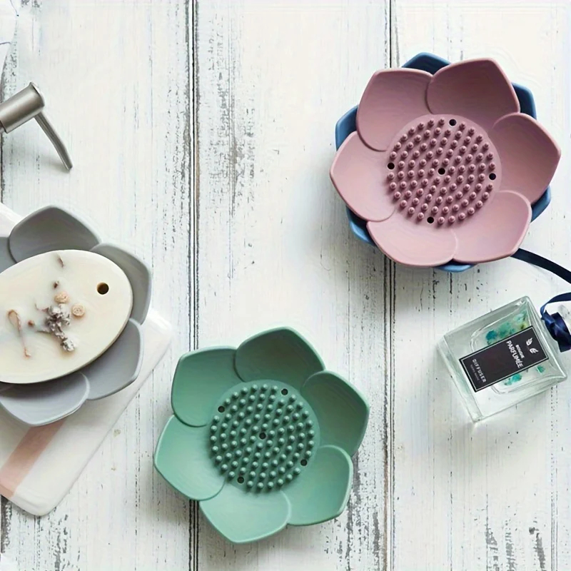 1pcs Bathroom Soap Box Lotus D - Soap Dish Draining 评论和价格