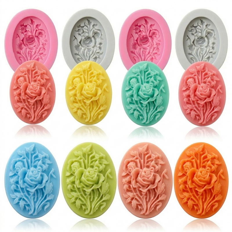 4 Silicone mold with flower sh - Soap Making Organic 评论和价格