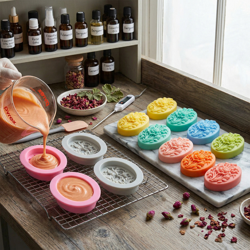 4 Silicone mold with flower sh - Soap Making Organic 评论和价格